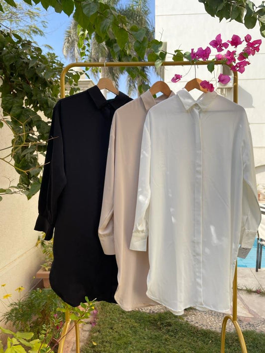 Silk Shirt - Off White - Amenaa