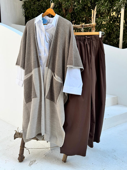 Mocha Knit Cape Cardigan