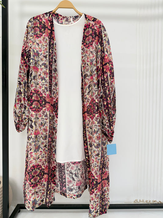 Navy Pink Printed Kimono 20/41/2
