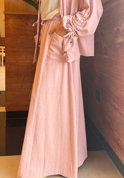Amenaa modest skirt set featuring a long skirt and matching top, stylish and elegant for everyday wear.