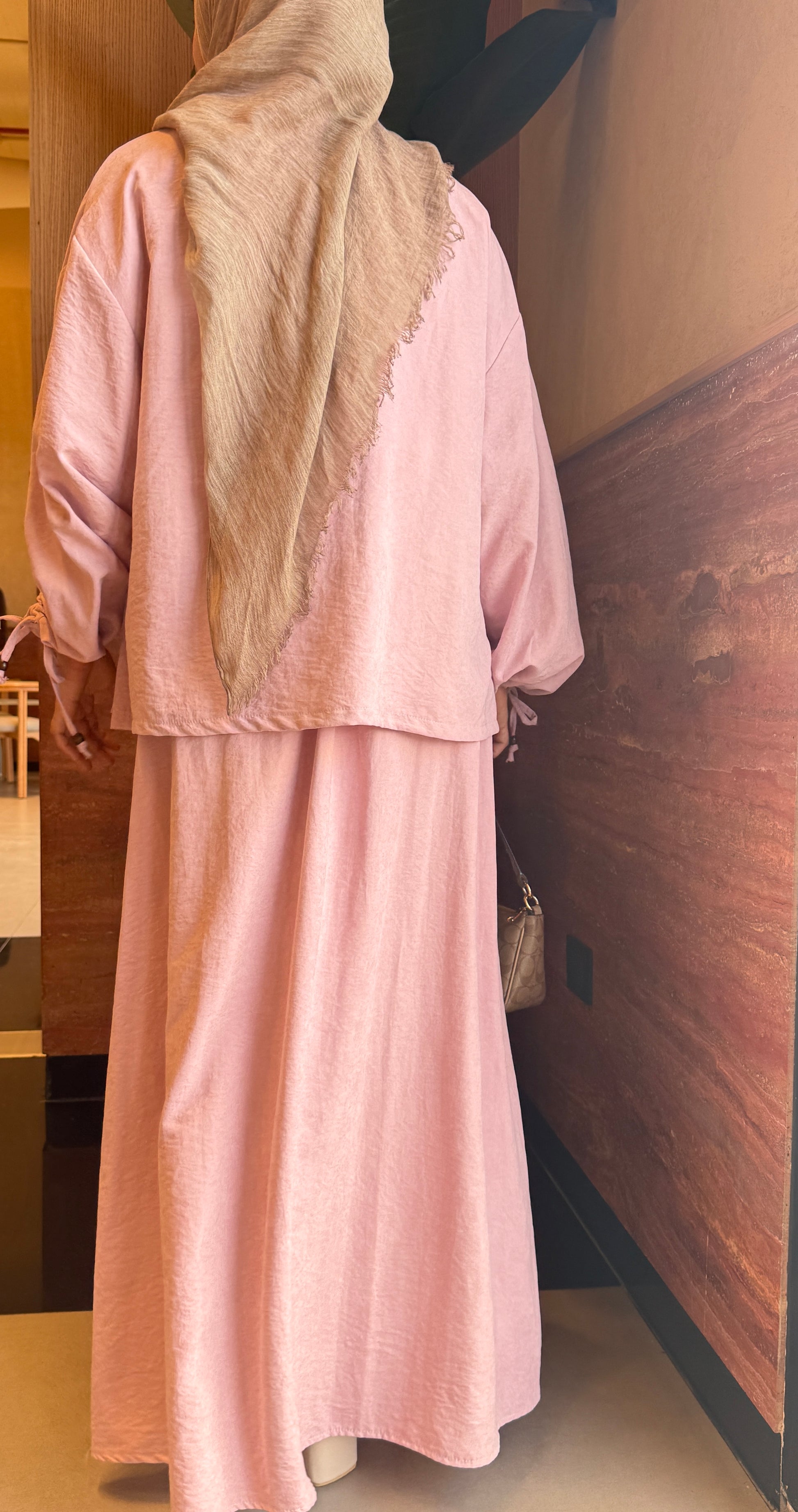 Amenaa modest skirt set featuring a matching top and skirt in a stylish, elegant design for versatile wear.