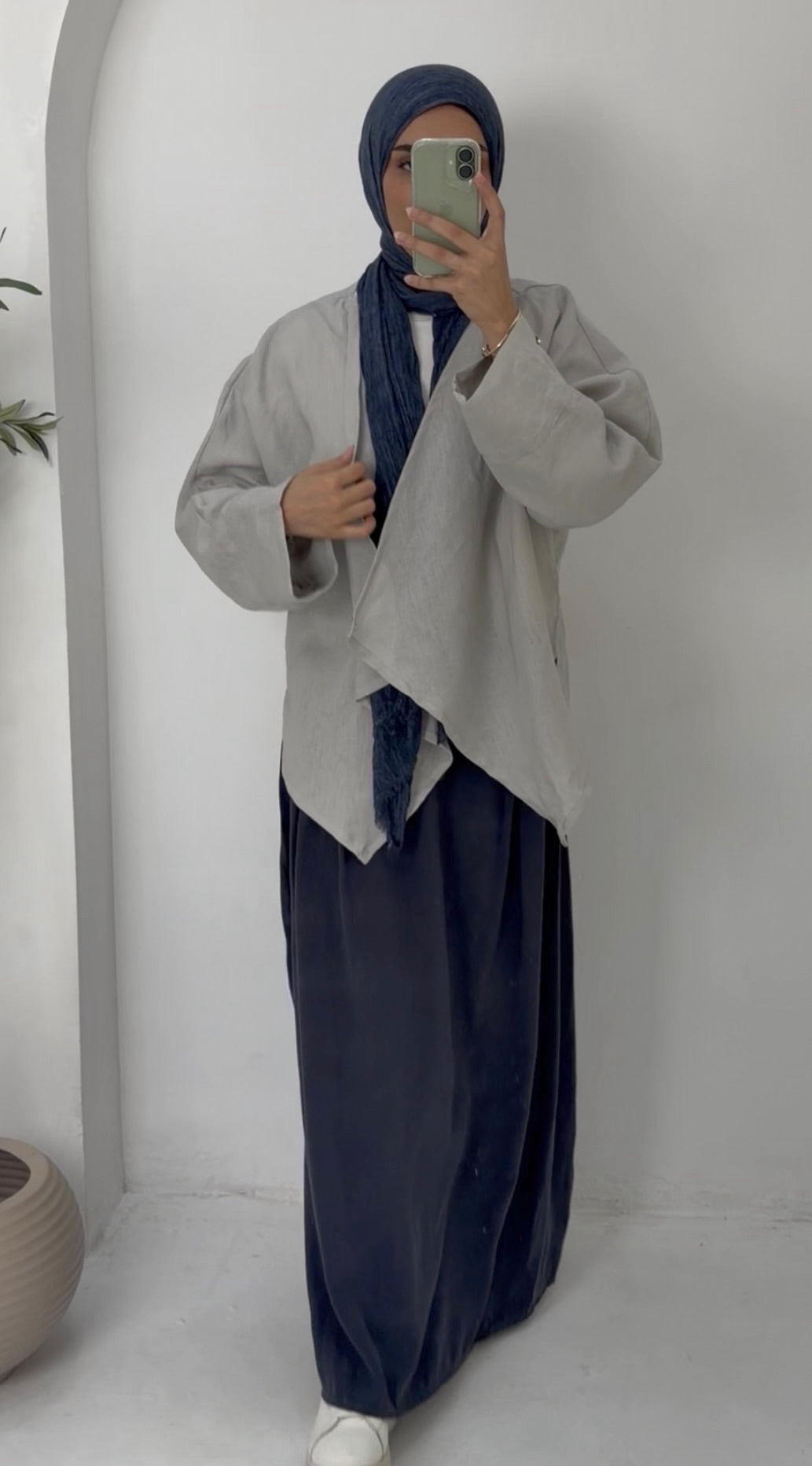 Linen Wrap Front Blouse