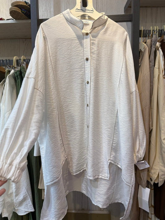 High Low Shirt - Off White - Amenaa
