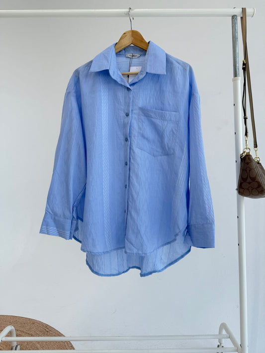 Textured Shirt - Blue - Amenaa