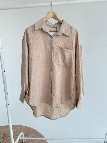 Textured Shirt - Beige - Amenaa
