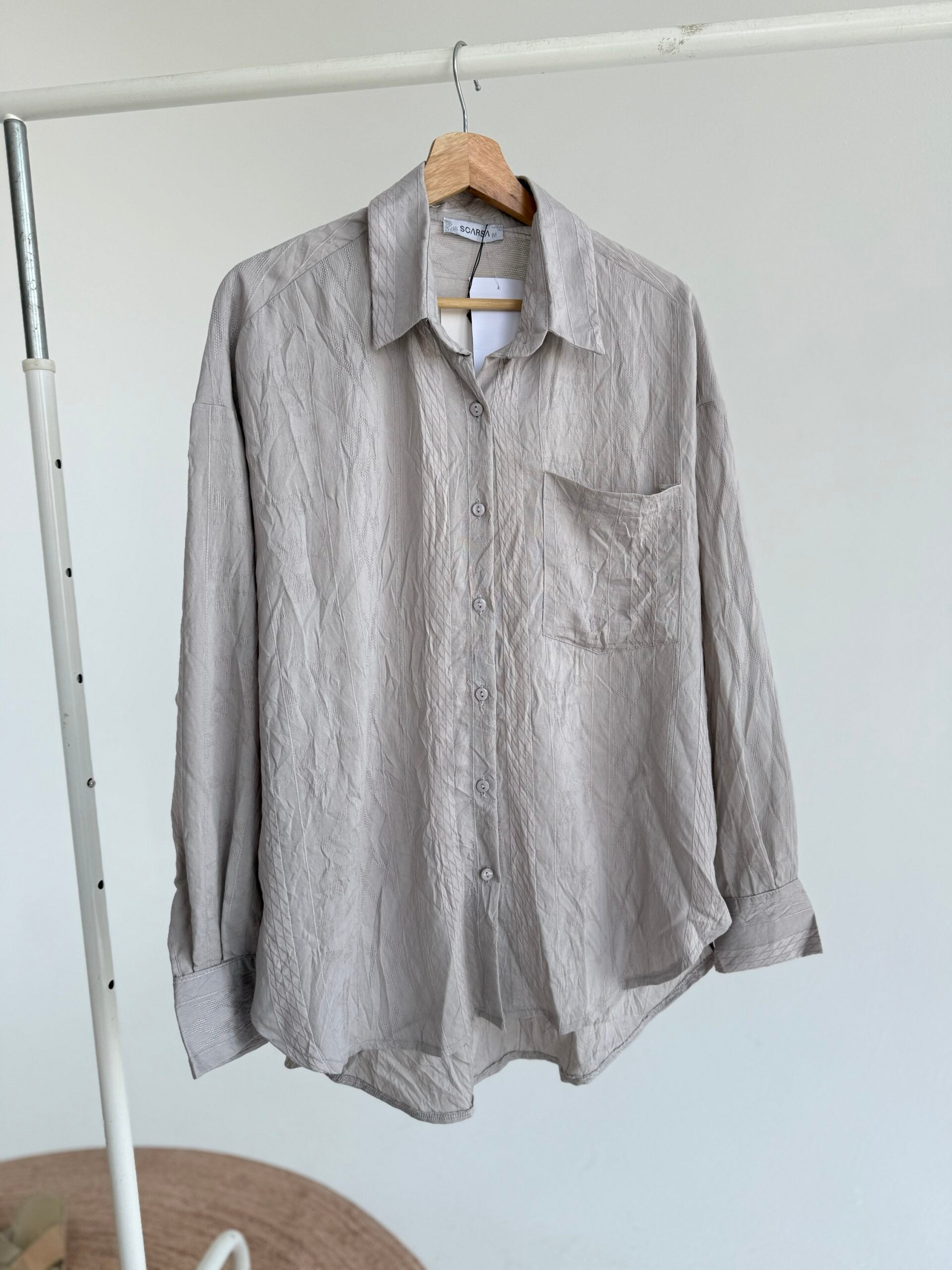 Textured Shirt - Grey - Amenaa