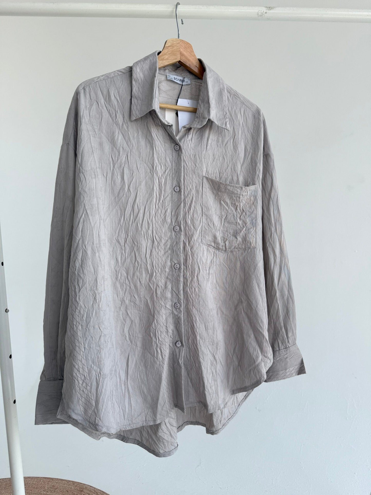 Textured Shirt - Grey - Amenaa