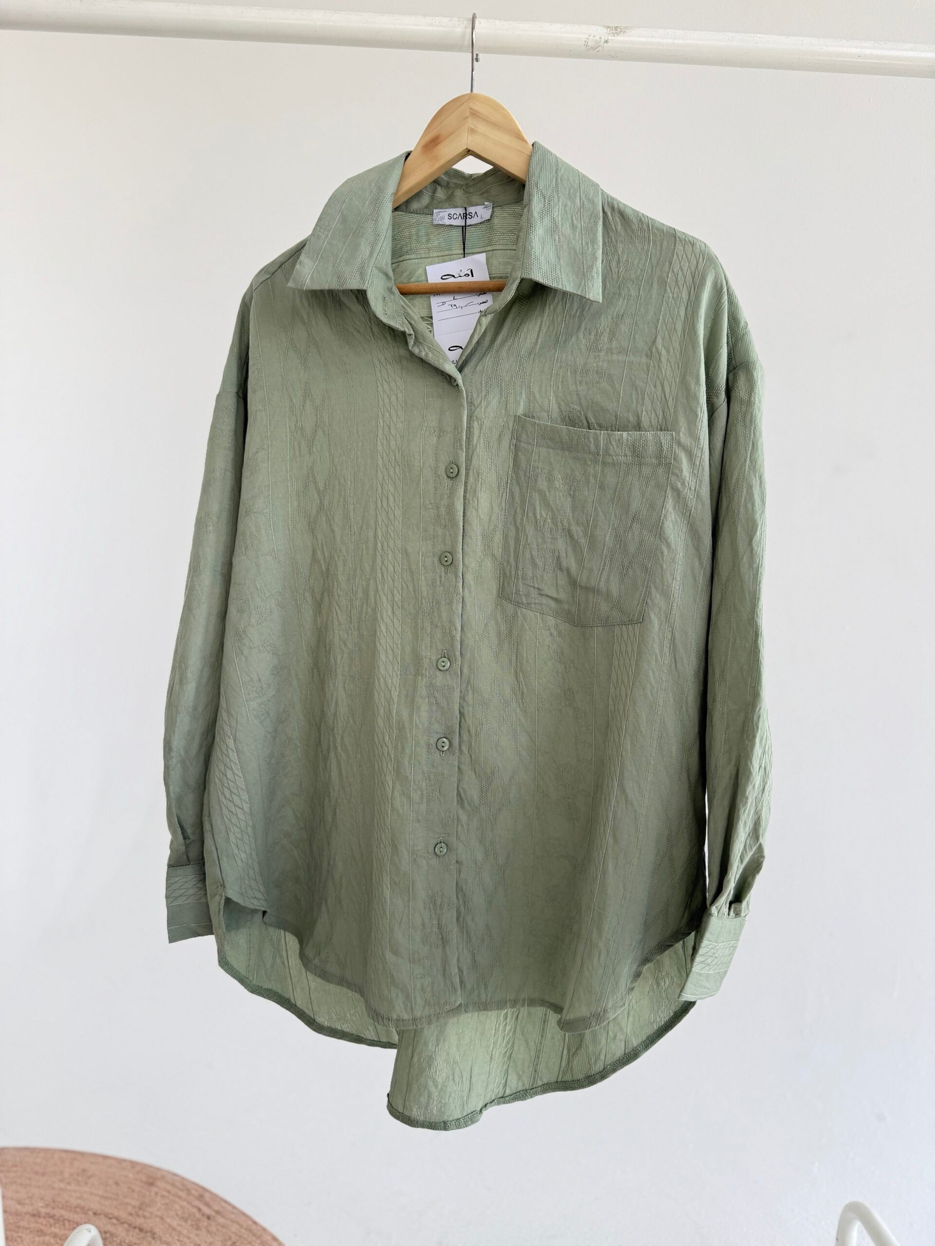 Textured Shirt - Mint - Amenaa
