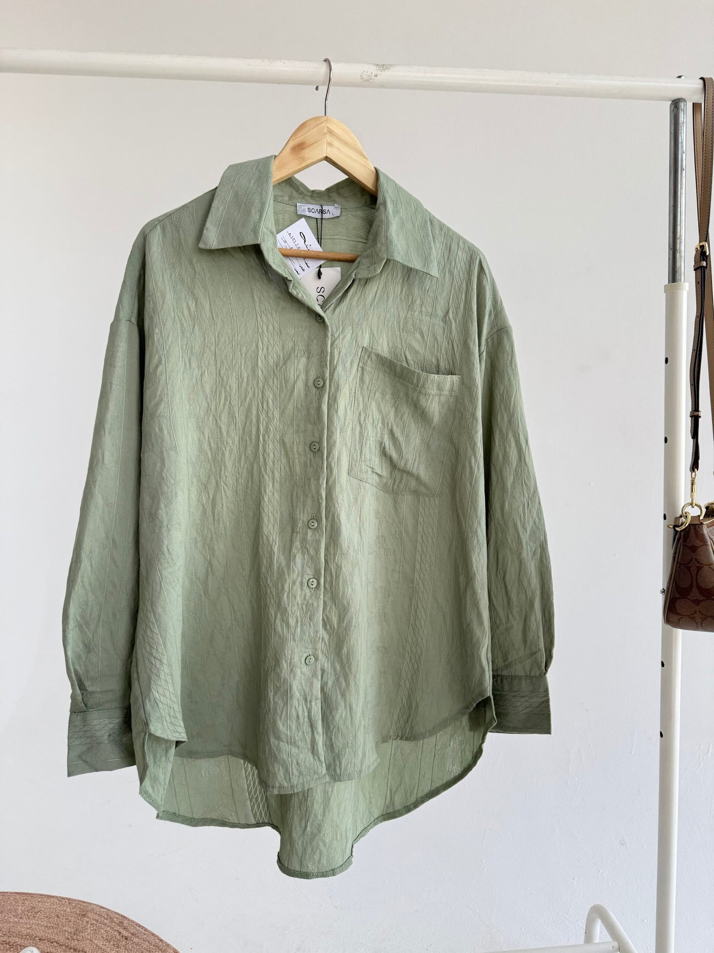 Textured Shirt - Mint - Amenaa