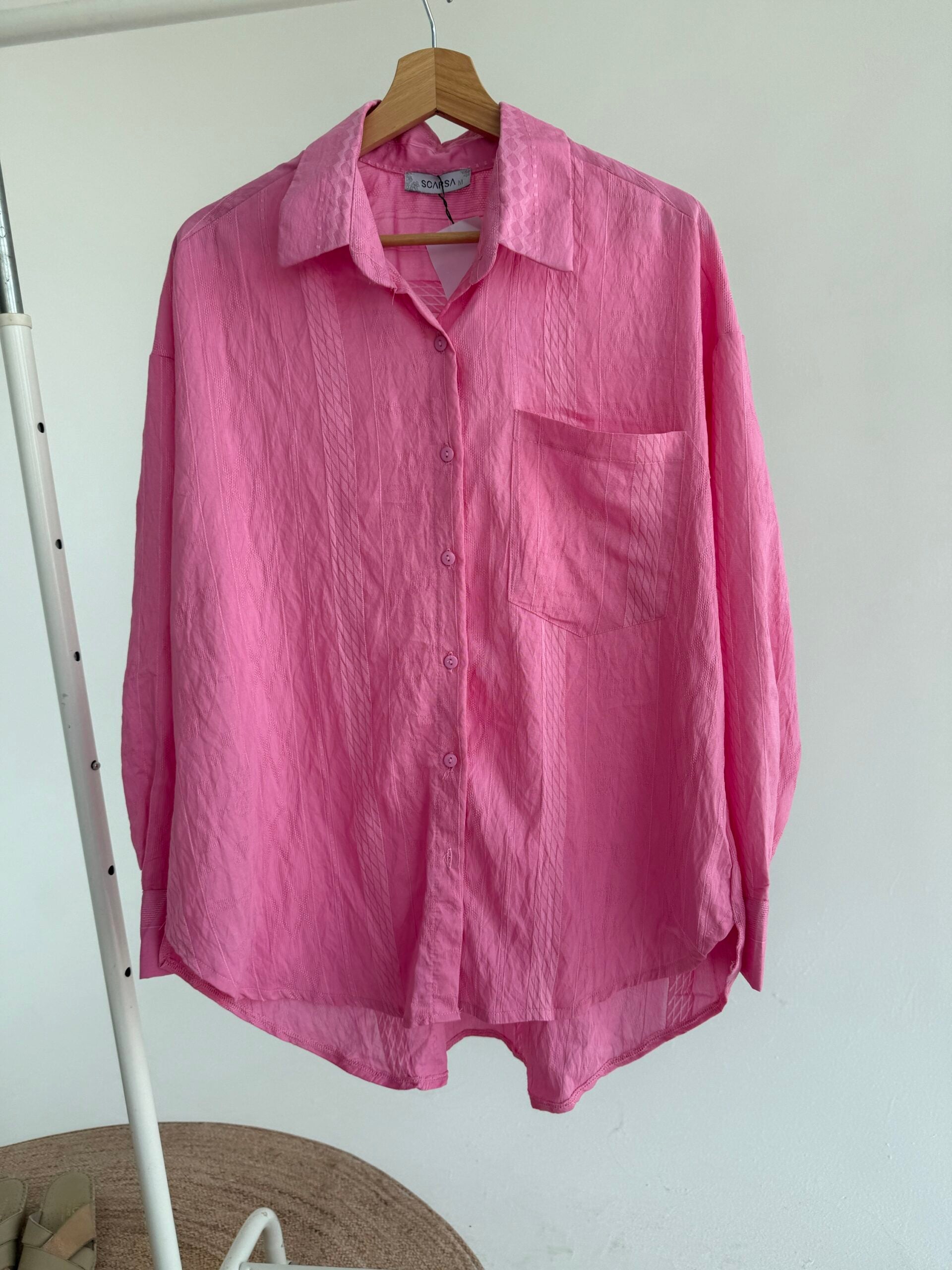 Textured Shirt - Pink - Amenaa