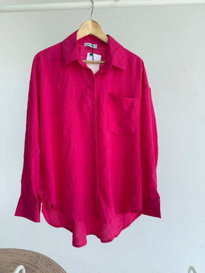 Textured Shirt - Fuchsia - Amenaa