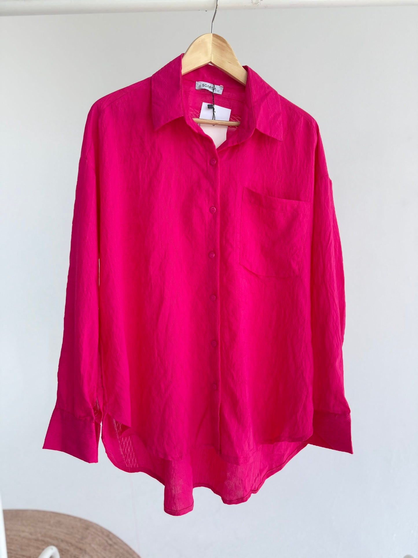 Textured Shirt - Fuchsia - Amenaa