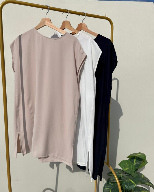 Long Basic Top - Beige - Amenaa