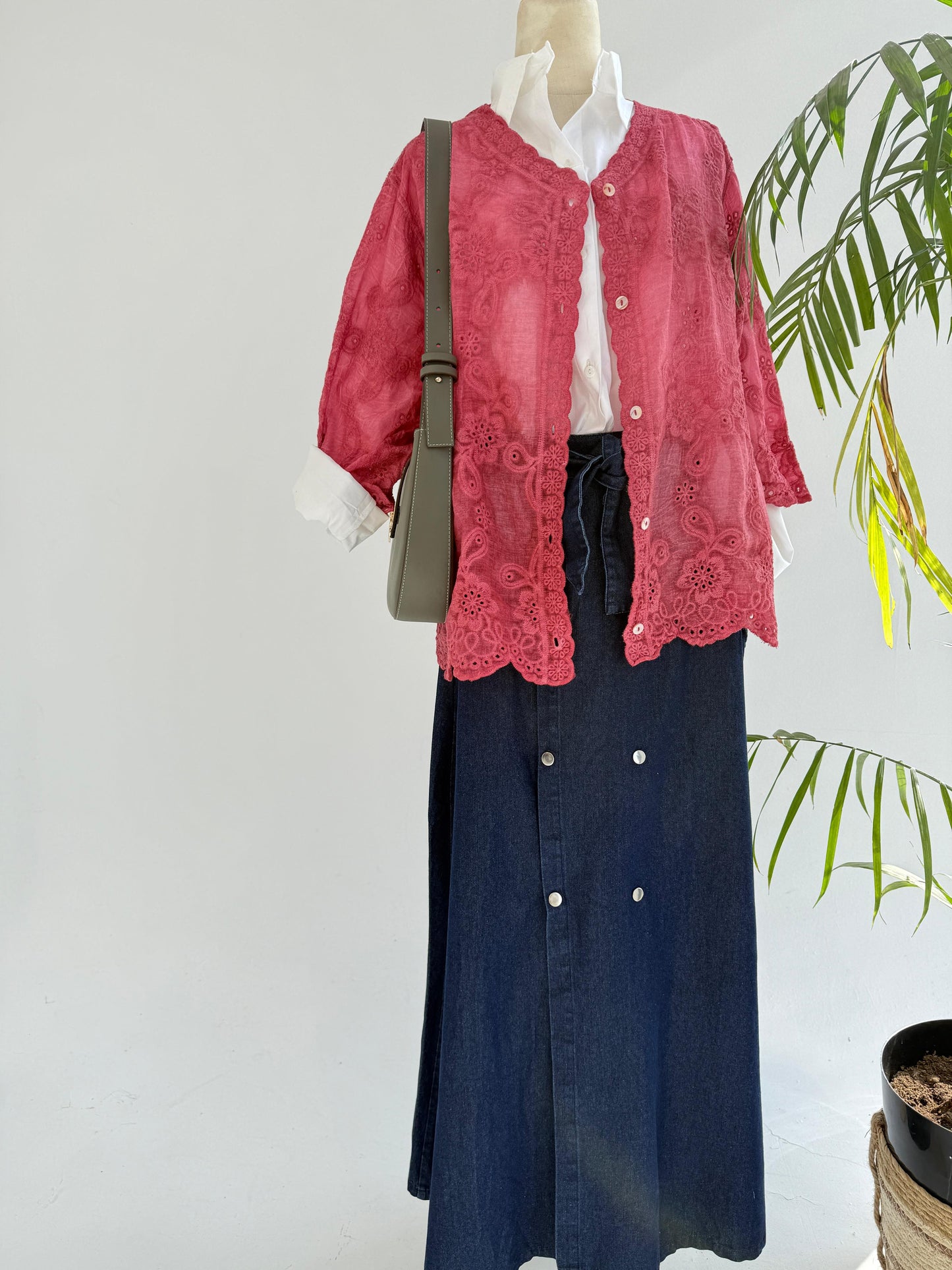 Amenaa Guipure Blouse 24/21/306 with intricate lace details, showcasing elegant fabric and stylish design.
