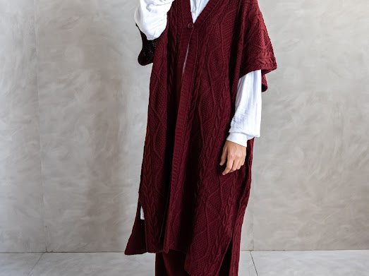 Knitted Poncho Set