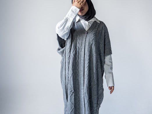 Knitted Poncho Set