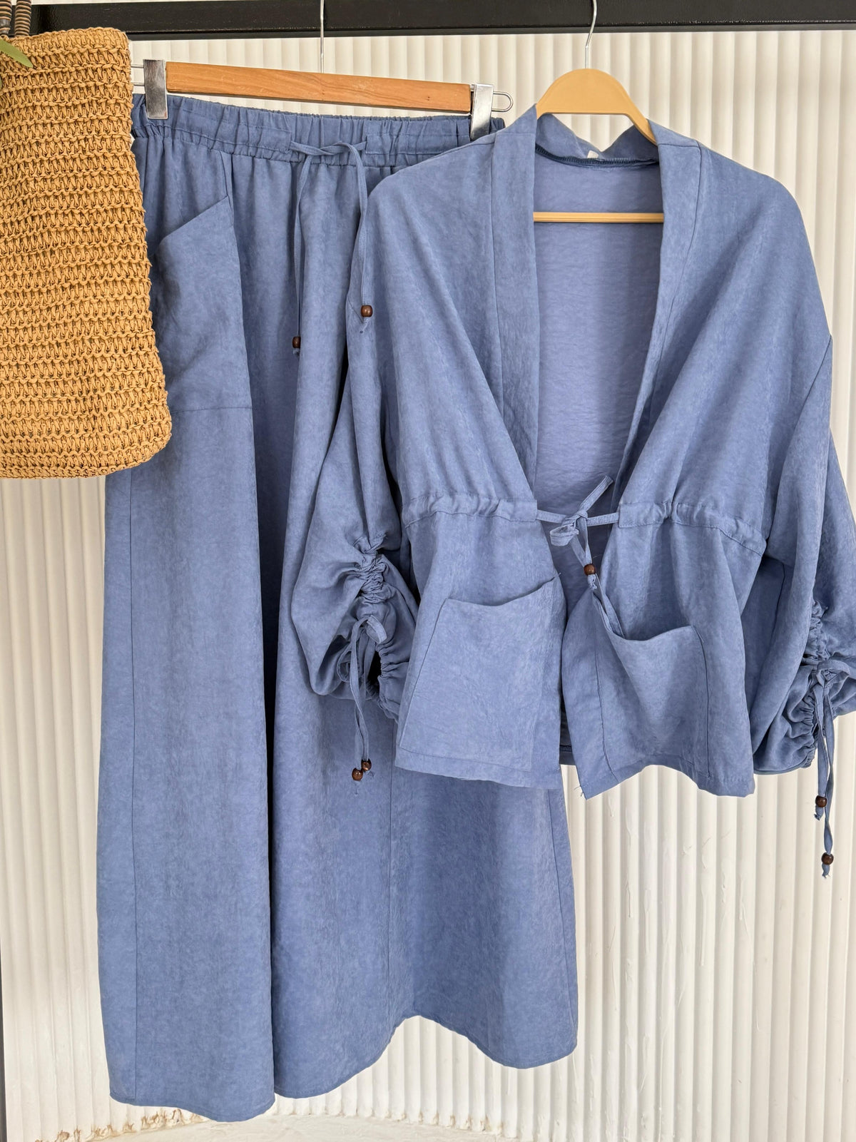 Amenaa modest skirt set featuring a long skirt and matching top, perfect for elegant, modest fashion styling.