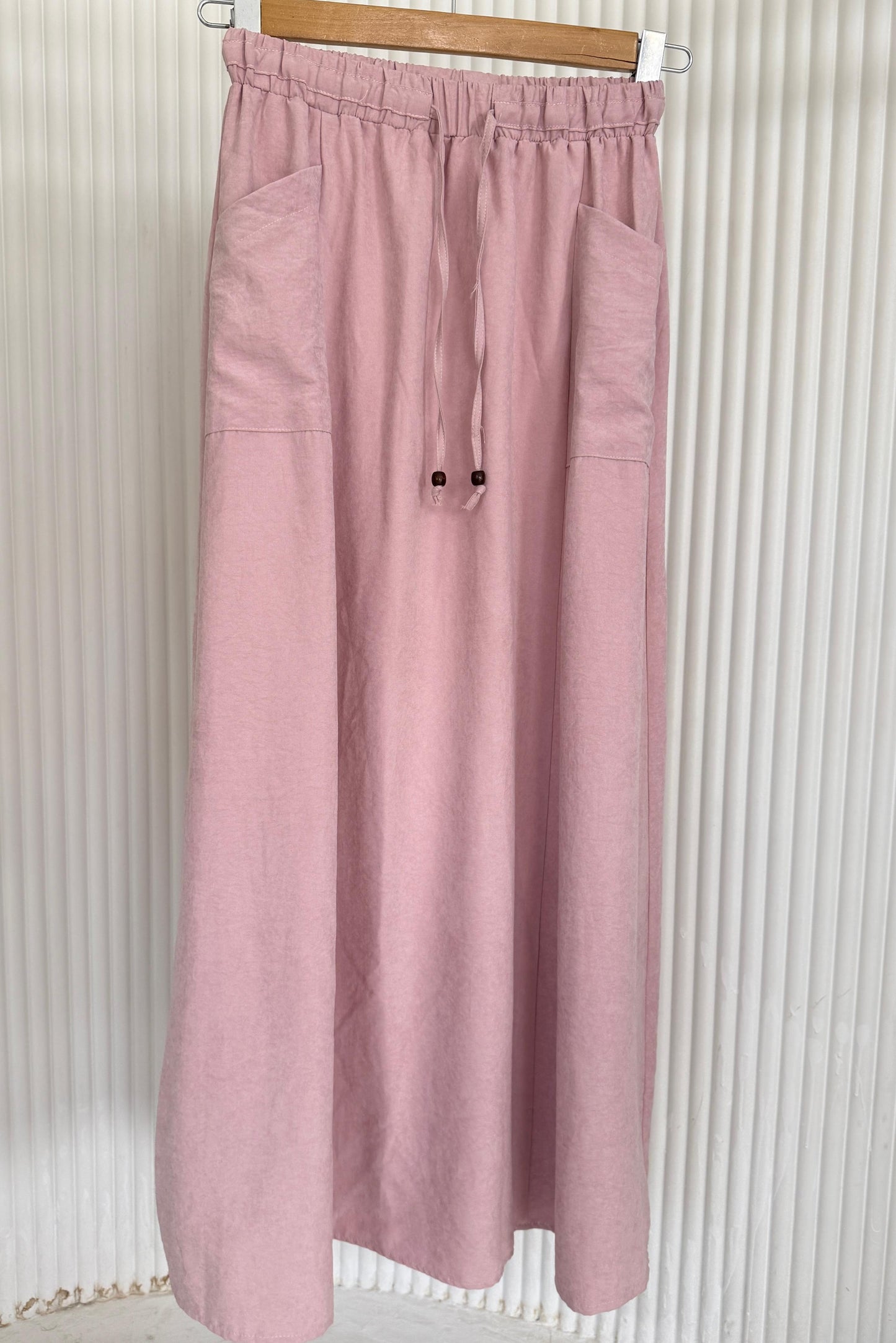Amenaa modest skirt set featuring a stylish, comfortable design with a matching top and skirt in soft, neutral fabric.