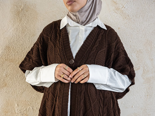Knitted Poncho Set