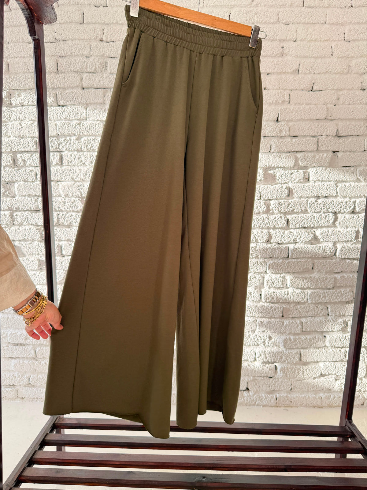 Melton Wide-Leg Pants