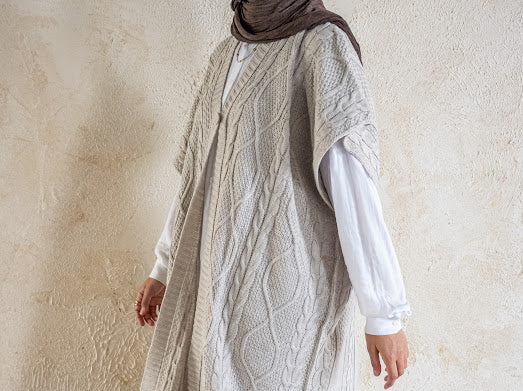Knitted Poncho Set