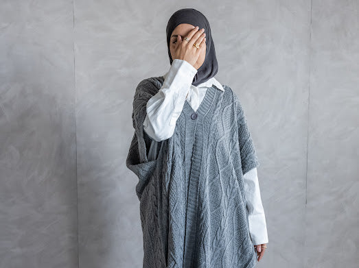 Knitted Poncho Set