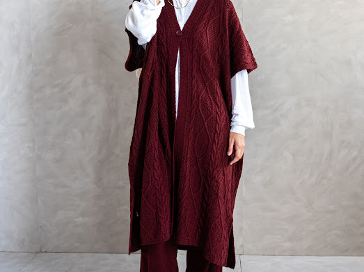 Knitted Poncho Set