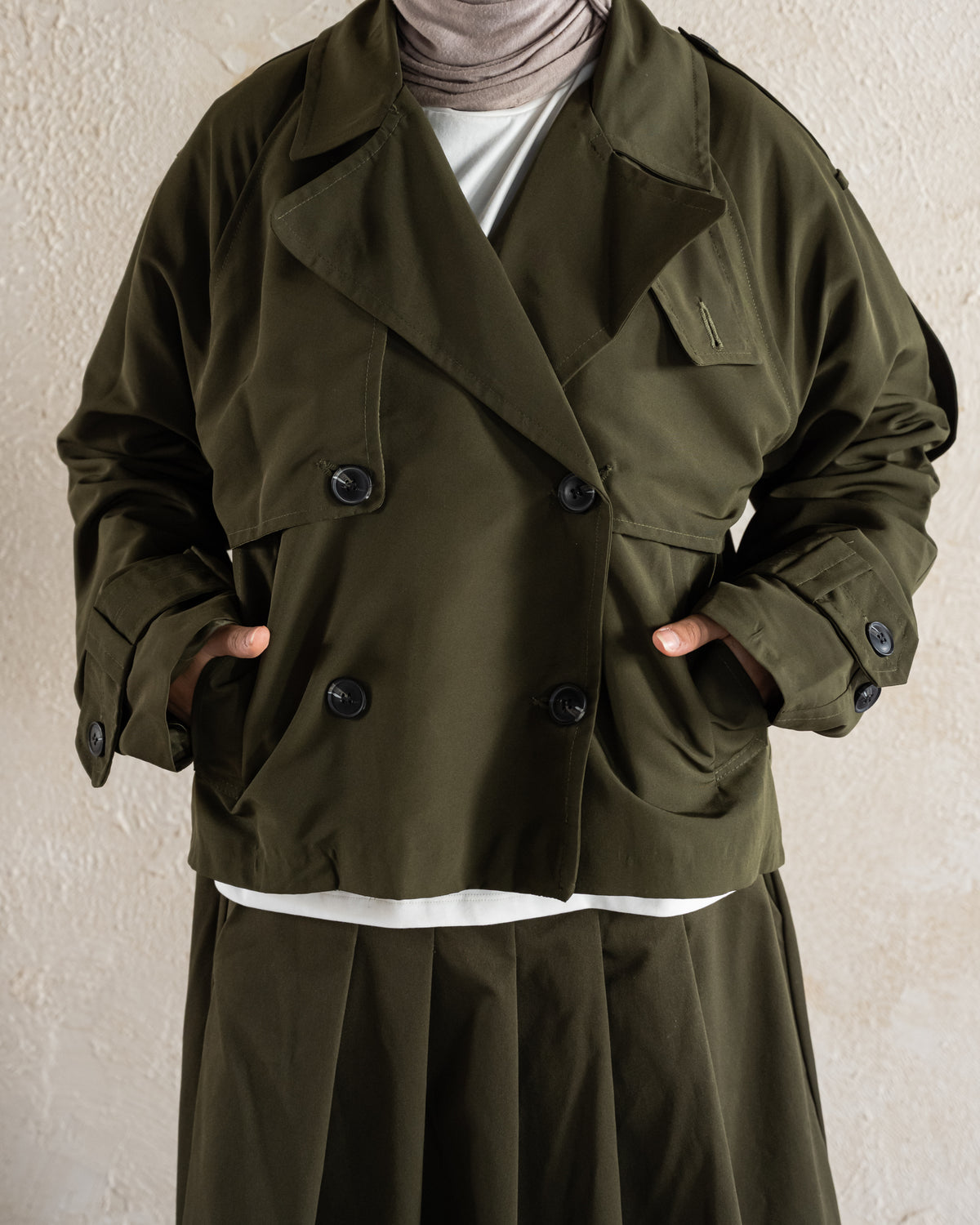 Cropped Gabardine Jacket