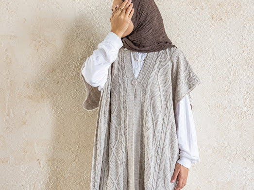 Knitted Poncho Set