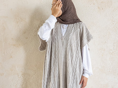 Knitted Poncho Set