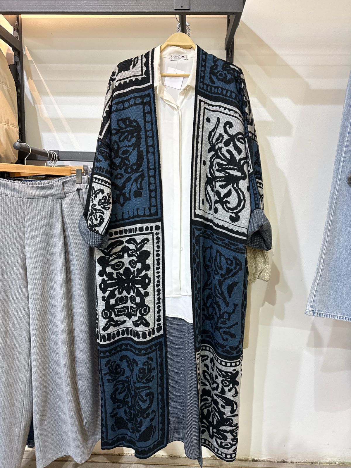 Patchwork Pattern Long Kaftan - Amenaa