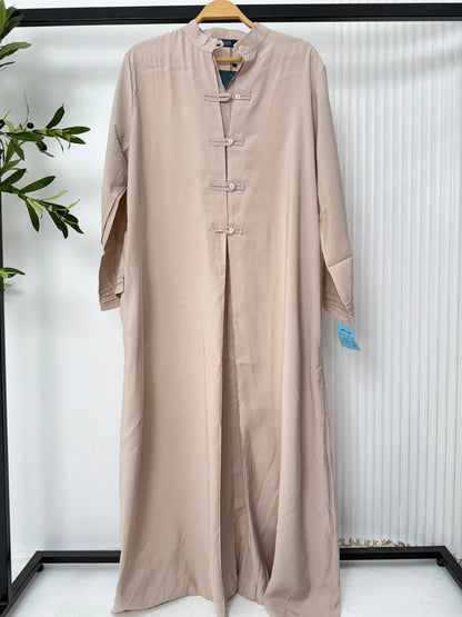 Amenaa modest Tencel dress in a flowing, lightweight fabric with a simple, elegant design perfect for casual or formal wear.