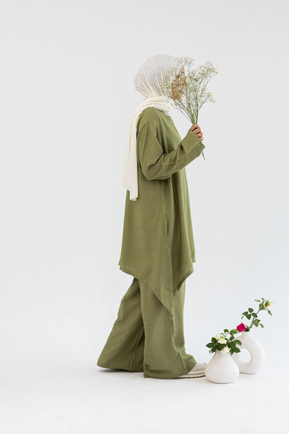 Amenaa Modest Set 1/12/13 featuring a modest, layered outfit with neutral tones and elegant design details.