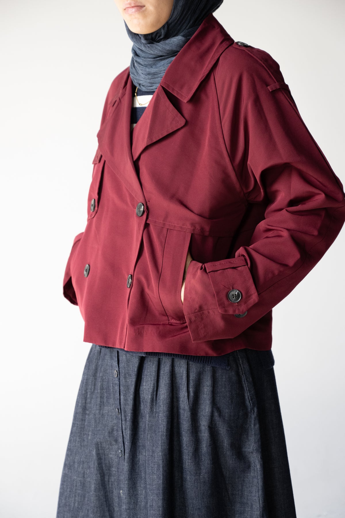 Cropped Gabardine Jacket