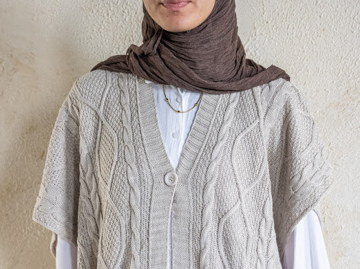 Knitted Poncho Set