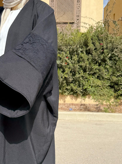 Black Guipure Kaftan - Amenaa