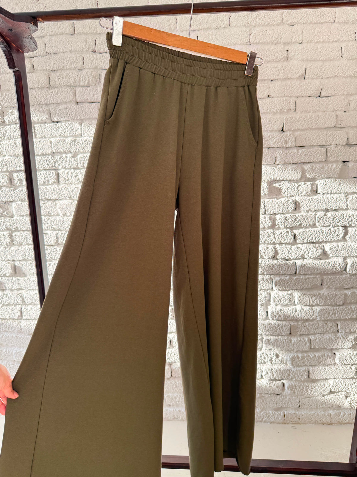 Melton Wide-Leg Pants