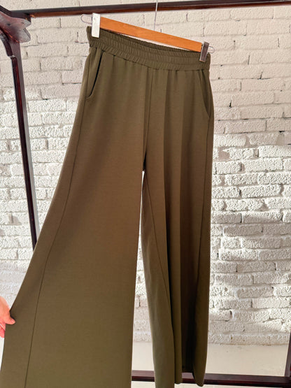 Melton Wide-Leg Pants