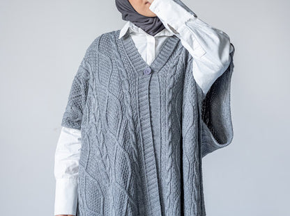 Knitted Poncho Set