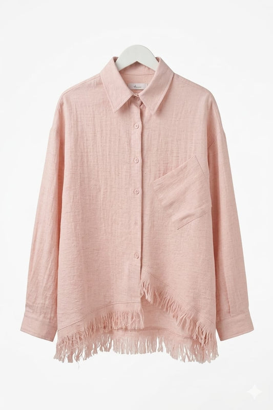 Amenaa tassels shirt featuring colorful tassel details on a stylish, casual top perfect for summer or boho fashion.