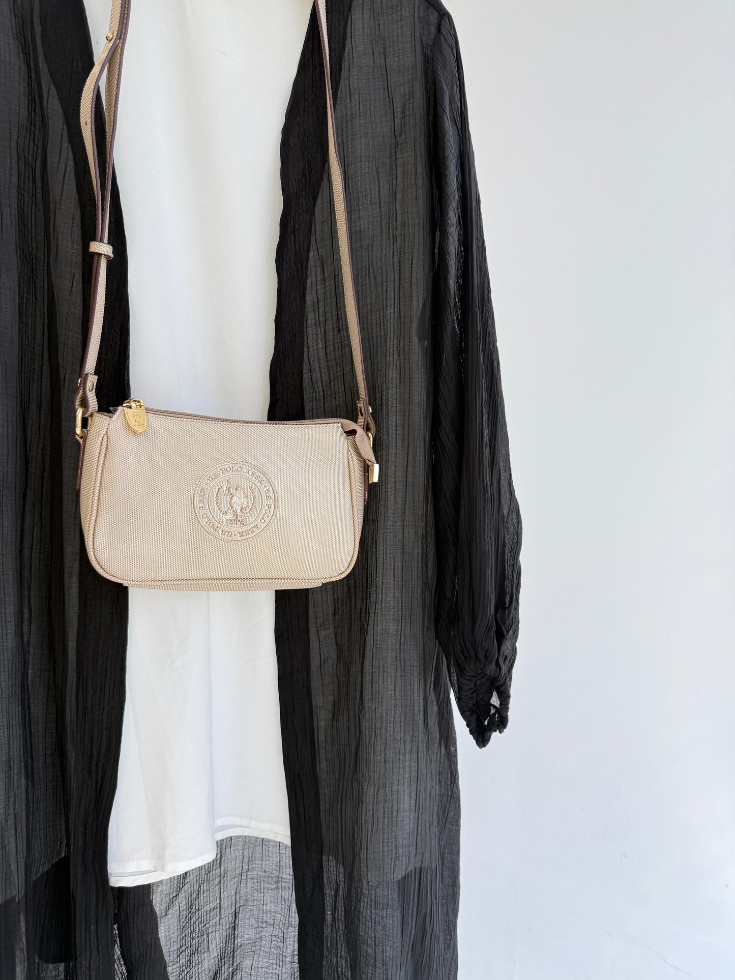 Amenaa Crushed Kimono with 20/41/10 fabric, featuring a soft, textured appearance and relaxed fit, displayed on a hanger.