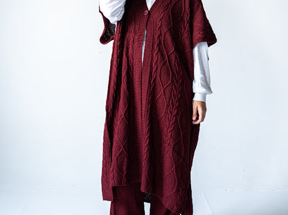 Knitted Poncho Set