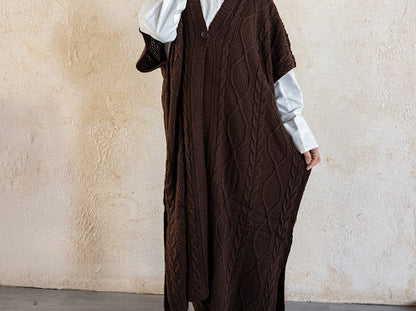 Knitted Poncho Set