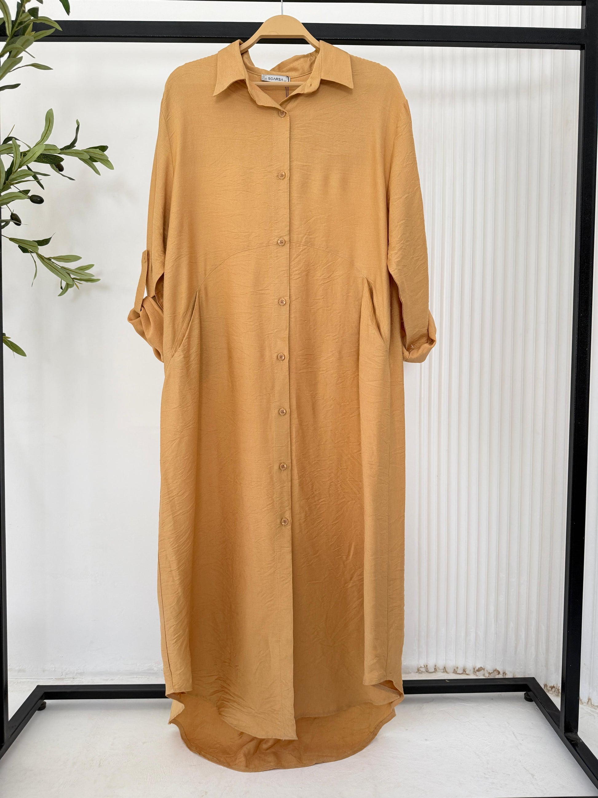 Amenaa shirt dress in a casual, stylish design featuring a button-up front and short sleeves, perfect for everyday wear.