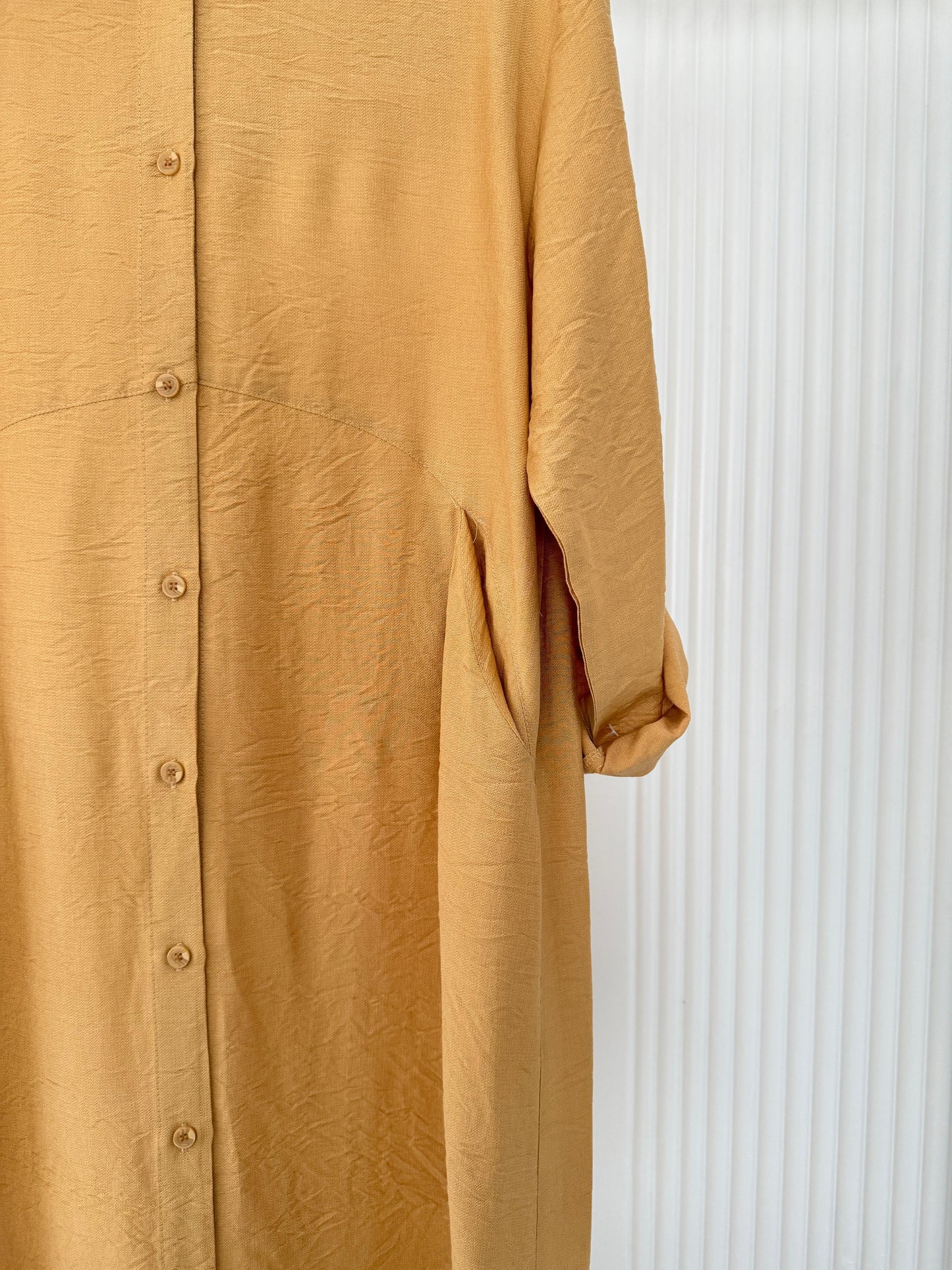 Amenaa shirt dress with long sleeves and a button-front design, featuring a casual and stylish look.