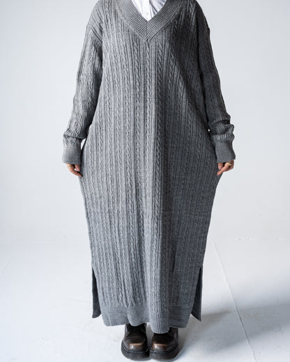 V-Neck Knitted Dress