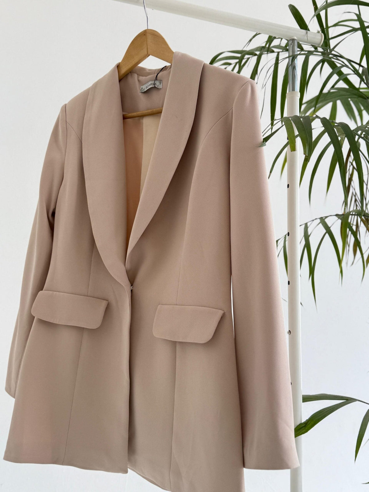 Classic blazer by My Store, tailored fit with lapel collar, featuring button closure and sleek design, displayed on a mannequin.