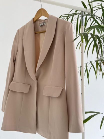 Classic blazer by My Store, tailored fit with lapel collar, featuring button closure and sleek design, displayed on a mannequin.