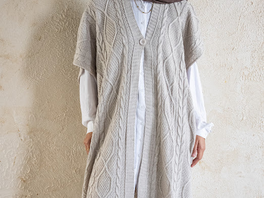 Knitted Poncho Set