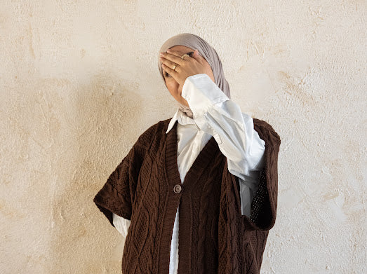 Knitted Poncho Set